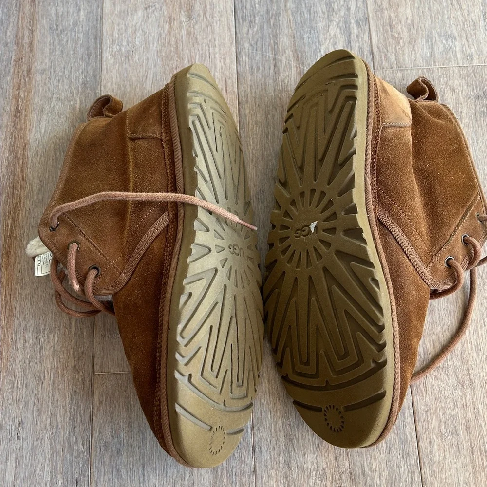 UGG men’s brown suede upcycled wool boots size 10